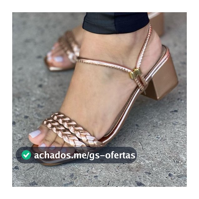 Sandalia Feminina Bloco Baixo Tamanco Salto Saltinho Médio Confortável Ajustável