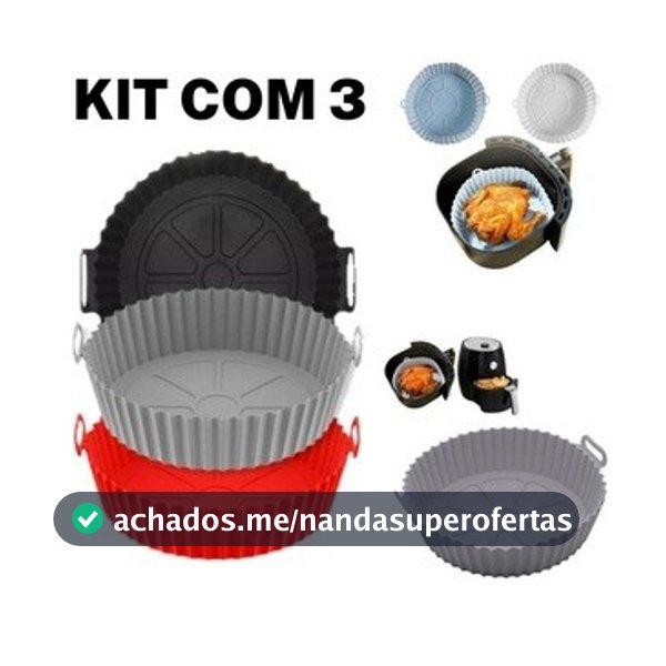 1/2/3 Forma De Silicone Para Air Fryer Forno Microondas Fritadeira Assadeira Reutilizável Antiaderente Flexível
