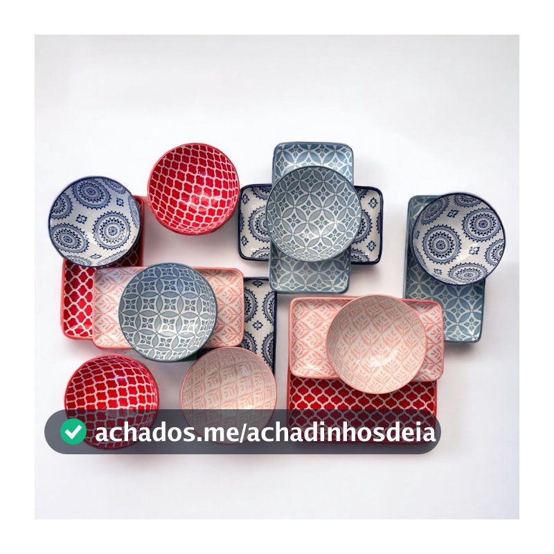 Conjunto de Prato e Bowl Tigela Cumbuca de Cerâmica Mesa