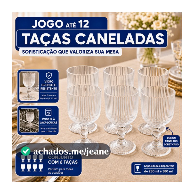 Jogo Taças Caneladas Vidro Grosso Design Luxo Grafiato Elegante Versalhes Buffet Drink 6 ou 12