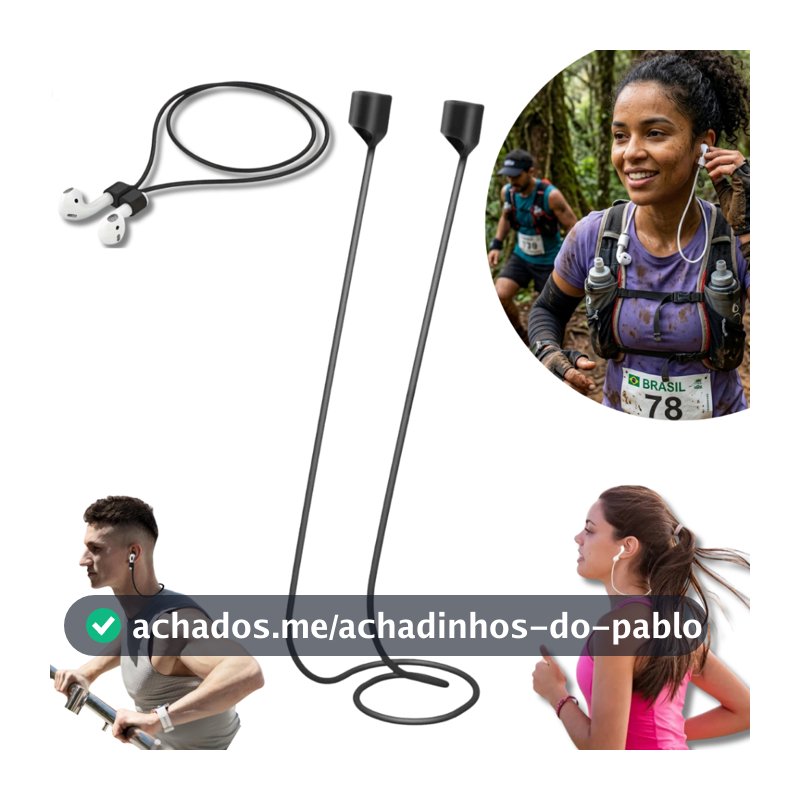 Cordão Magnético Anti-Perda AirPods Pro 1 2 3 4 Samsung Galaxy JBL Fone Sem Fio Silicone 70cm