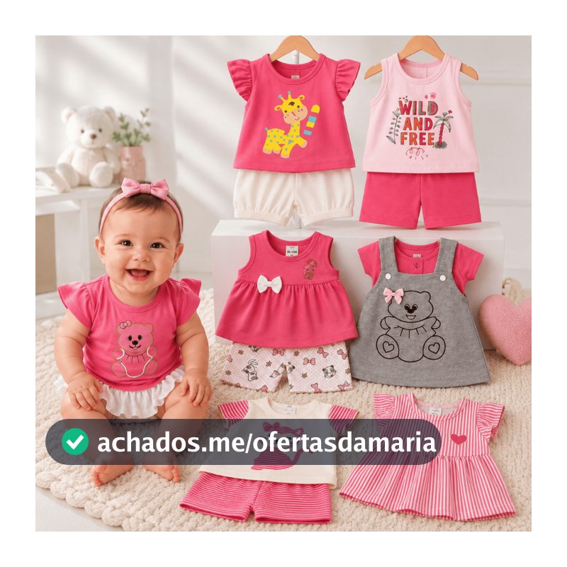 Kit 6 Peças Menina Bebê Infantil Peças de Roupas Inverno Infantil Fashion Short Blusa Algodão