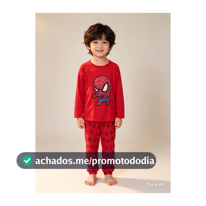 Pijama Infantil Manga Longa Personagem Inverno Quentinho Confortável