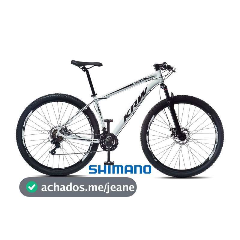Bicicleta aro 29 Alumínio KRW Shimano 24 Velocidades, Freio Disco Hidráulico, Suspensão dianteira S41