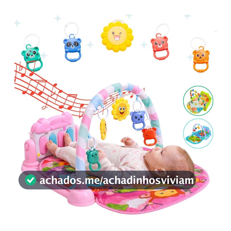 Tapete de Atividades Musical com Piano Interativo Ginásio com Som e Luzes