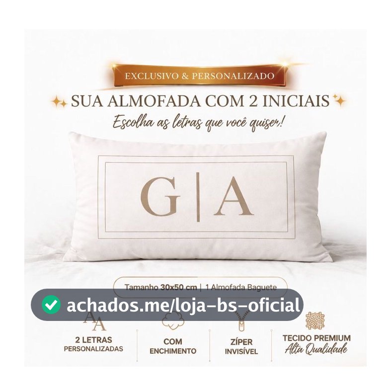 Baguete Almofada Suede Decorativas Personalizada Com Ziper
