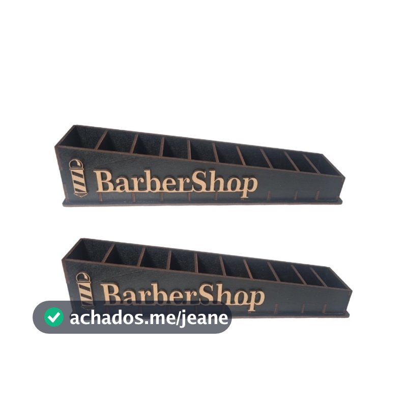 Porta Pentes Para Máquina de Corte Profissional Barbearia em MDF Preto Pronta Entrega Envio Imediato
