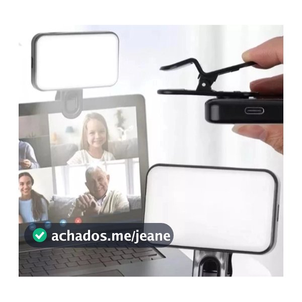 Mini Led de Preenchimento Portátil Com 3 Modos De Luz com Clip Selfie Live Stream Video Recarregavel