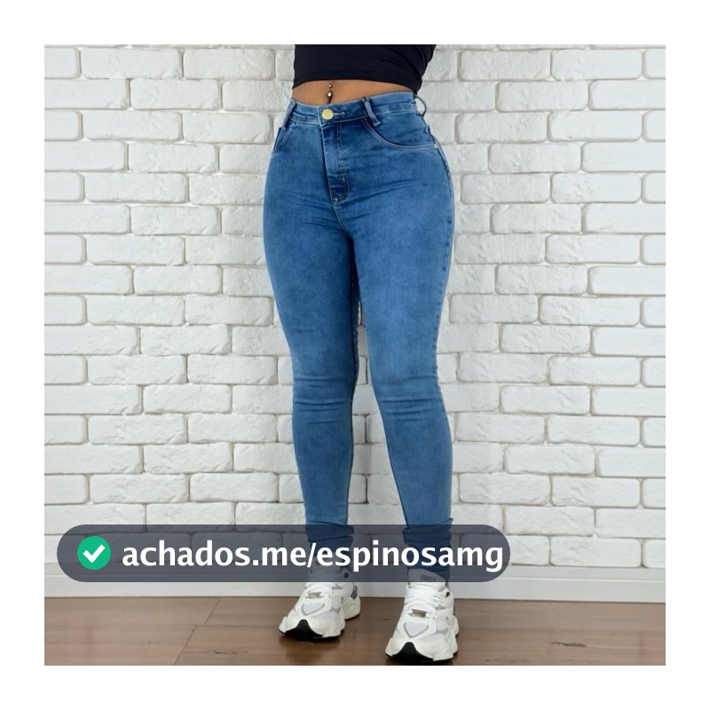 calça jeans feminina marmorizada com Lycra empina bumbum