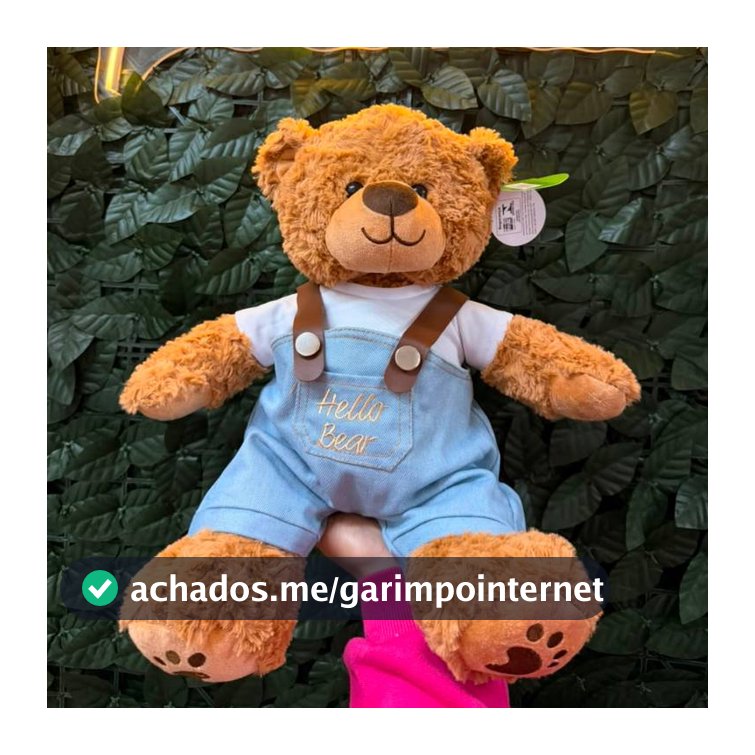 BRINQUEDO PELUCIA URSO URSINHO TEDDY GRANDE PREMIUM COM MACACÃO PRESENTE PERFEITO
