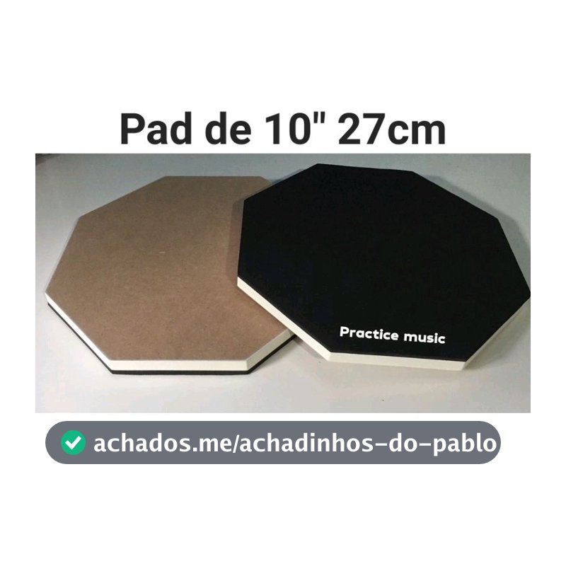 1 Pad e Estudo Treino 10" 27cm Práticavel de Bateria