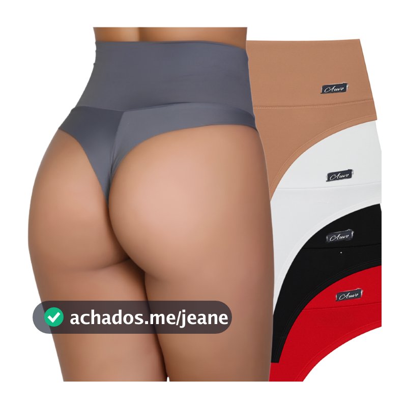 Cinta Segura Barriga Calcinha Modeladora Fio Dental Duplo Lingerie Não Marca Roupa e Vestido