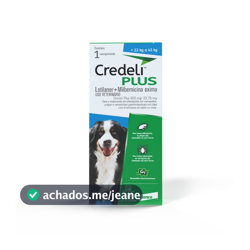 Credeli Plus 900 mg Cães 22 a 45 kg 1 Comprimido