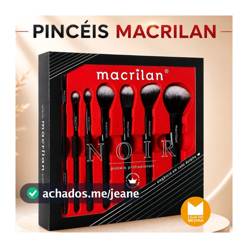 KIT 7 PINCÉIS PROFISSIONAIS PARA MAQUIAGEM - NOIR ED009 - ORIGINAL - MACRILAN >>