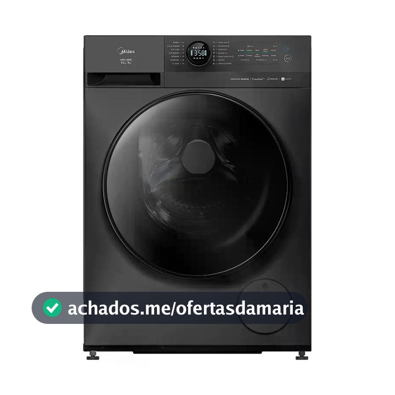 Lava e Seca Midea 11kg Slim Titanium 220V Inverter HealthGuard  wifi Autolimpeza