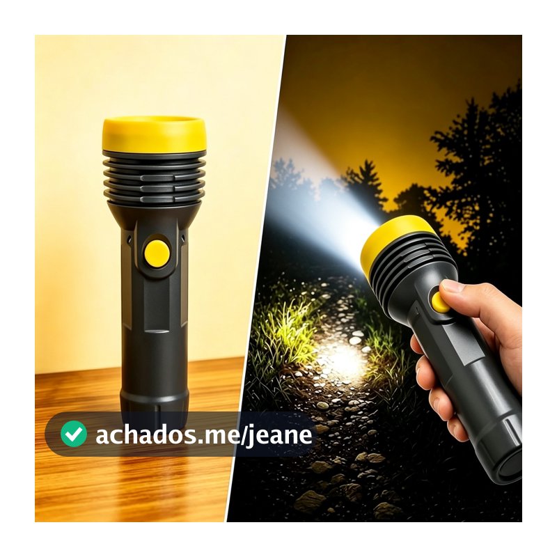 Lanterna LED À Pilha Manual Com Luz Led Lampião Potente Alfacell