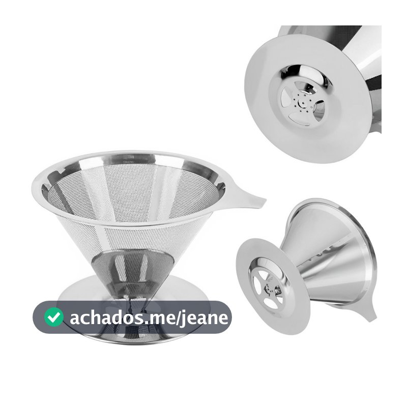 Coador Filtro De Café Inox 600 Grades De Filtro Reutilizável Grande Sem Uso De Papel