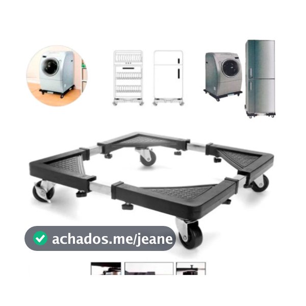 Suporte De Geladeira / Maquina De Lavar E Fogão Inox Com Rodinhas Grande Envio Imediato