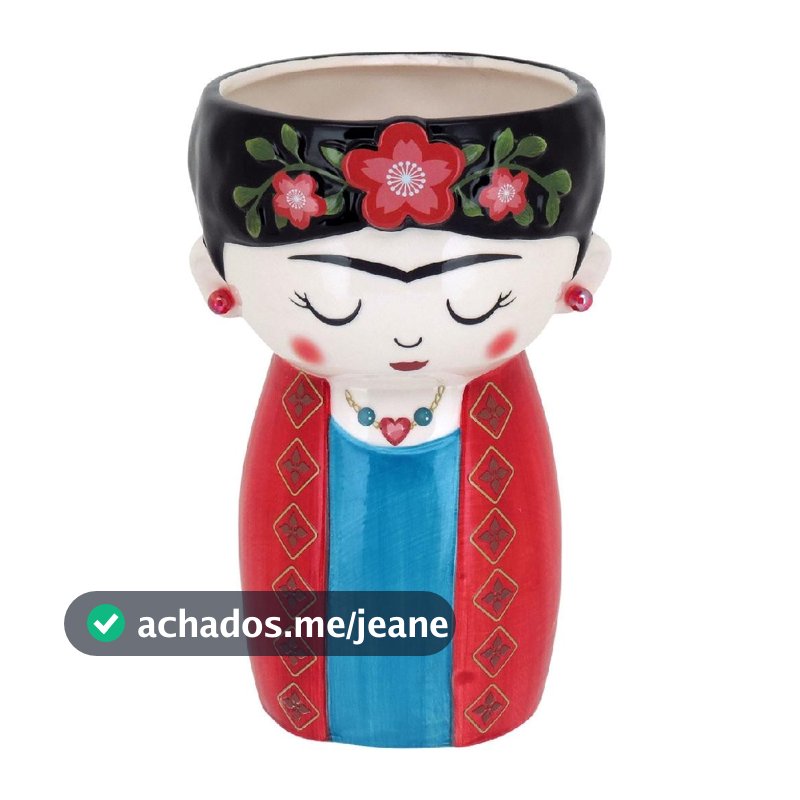 Vaso Decorativo Planta Cachepô Cerâmica 21x13x13cm Colorido Suculenta Cacto Flores Enfeite Sala