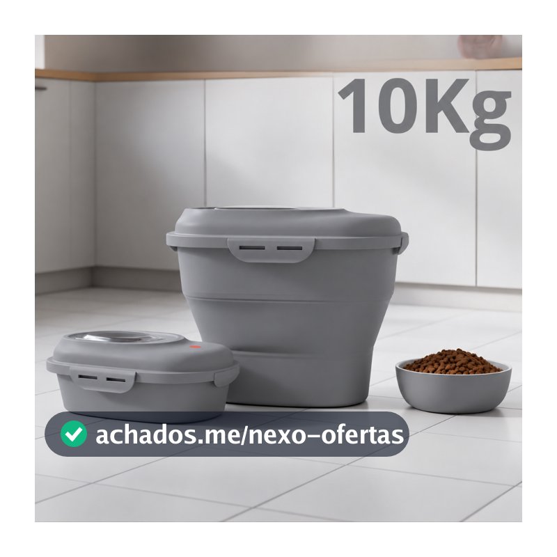 Porta Ração Pote 10kg Evolution Tampa Vedada Cães Gato