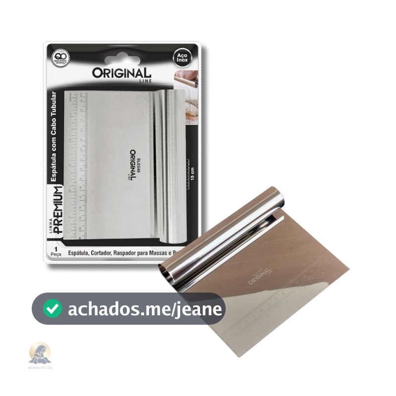 Espátula Em Inox Prática Raspador De Massa Com Cabo Tubular 15cm