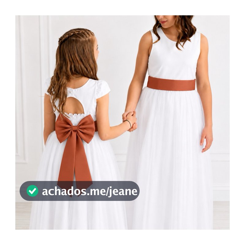 Faixa e Laço Dama de Honra Infantil Acessório Vestido Festa e Terracota  Cobre REF4196