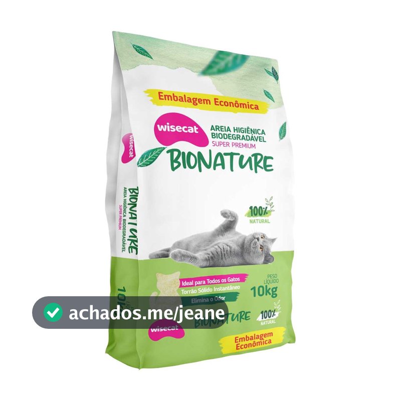 Areia De Mandioca Para Gatos Biodegradável Wisecat 10kg