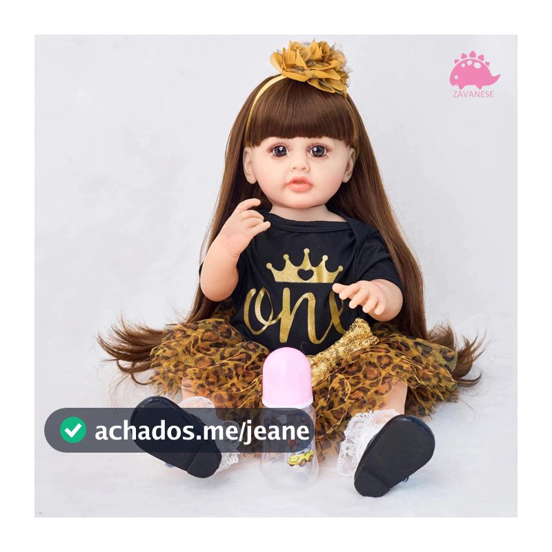 Boneca Reborn Grande Princesa Oncinha Kit Completo Bebê Realista TADASHOPE