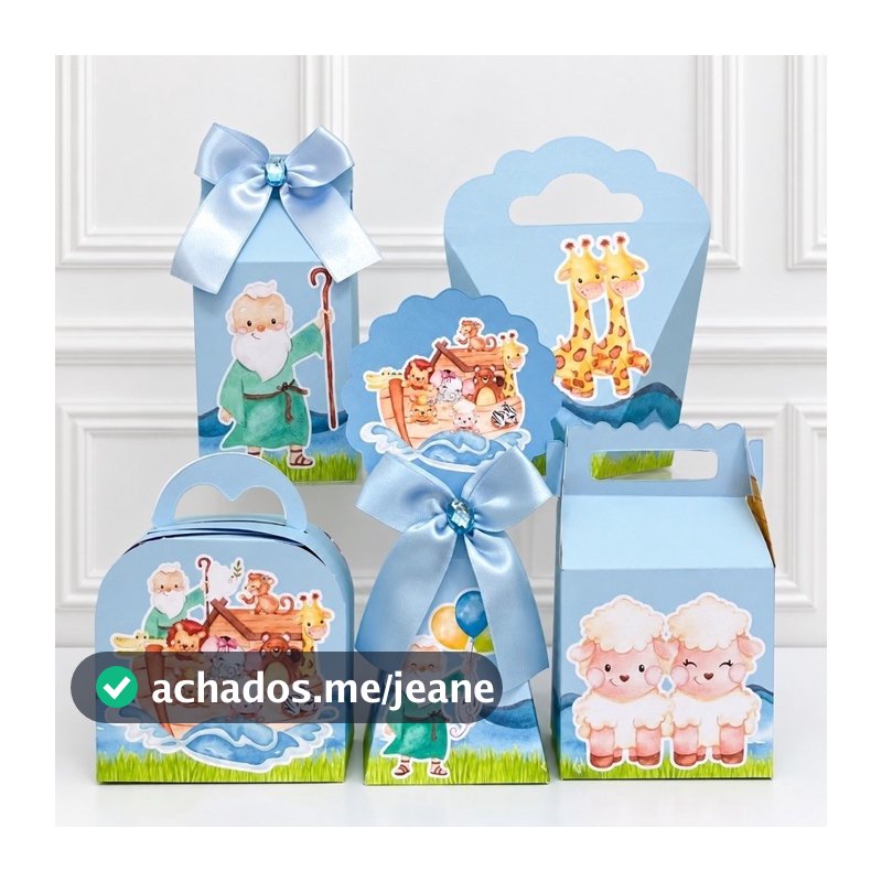 Kit Festa Arca de Nóe Caixinhas para festa infantis lembrancinhas de aniversario mimos decoração per