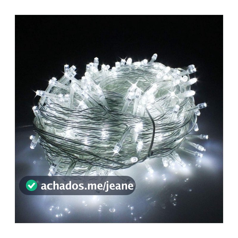 Pisca Pisca Cordão 100 Leds Natal 10m ( Branco FRIO ) 110V