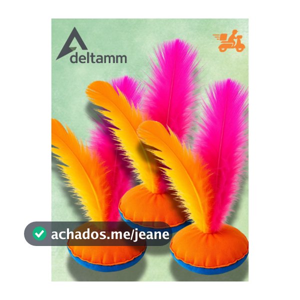 KIT 30 Petecas Cores Sortidas Brinquedo Infantil Brinde Lembrancinha Diversão ao Ar Livre 4 penas