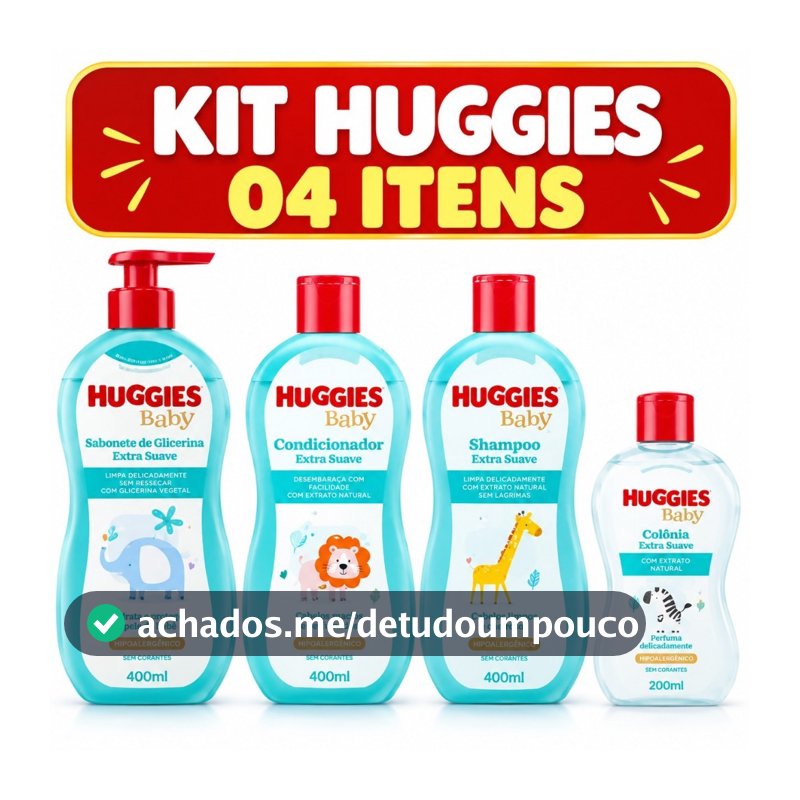 Kit Huggies de higiene infantil Extra Suave Livre de Lágrimas (Val.: 03/2028)