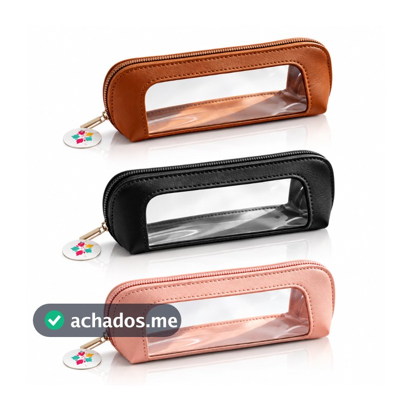 ANA1108 Necessaire Estojo Para Pincel de Maquiagem Couro PU Com Janela Visível Em PVC