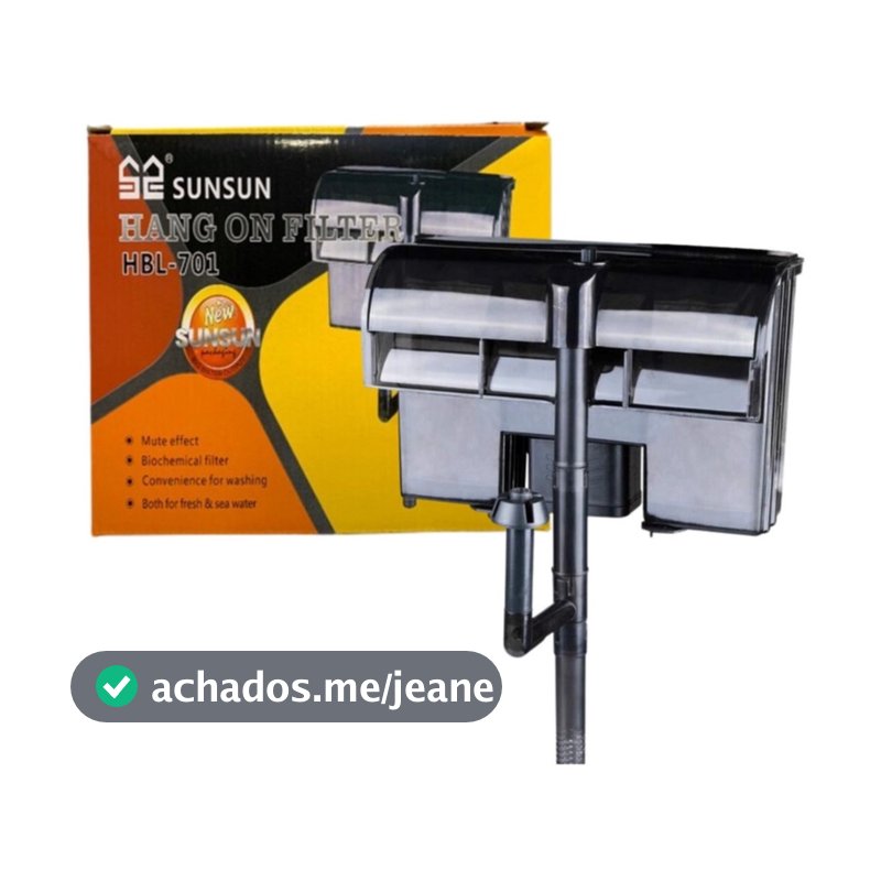 Filtro Externo sunsun Hbl-701 600l/h 8w Hang-on P/ Aquários Até 120 Litros