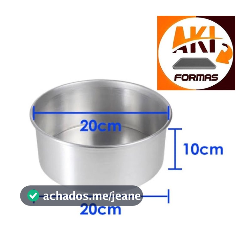 FORMA REDONDA 20X10 ALTA FIXA DE ALUMINIO GROSSO 0,8 CABE NA AIR FRYER COM NOTA FISCAL (( CX 01 ))