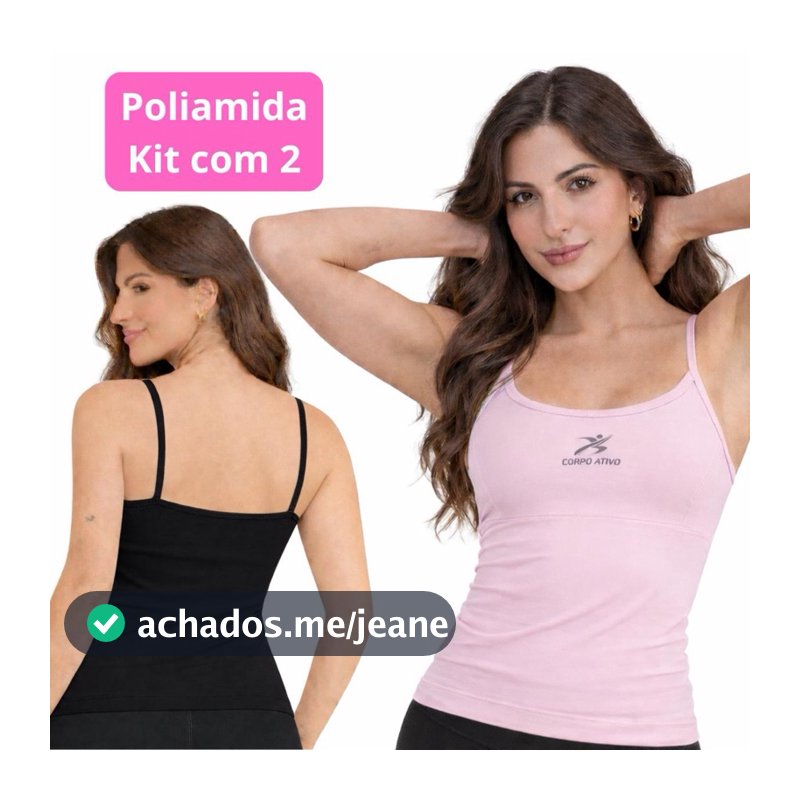 Kit 2 Regata Camiseta Alcinha Fitness Feminino Liso Poliamida Tank Top Slim Academia Verão