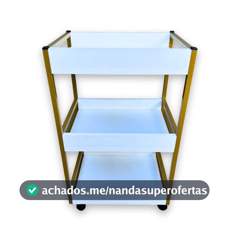 Carrinho Auxiliar para Salão de Beleza e Manicure Padrão Industrial