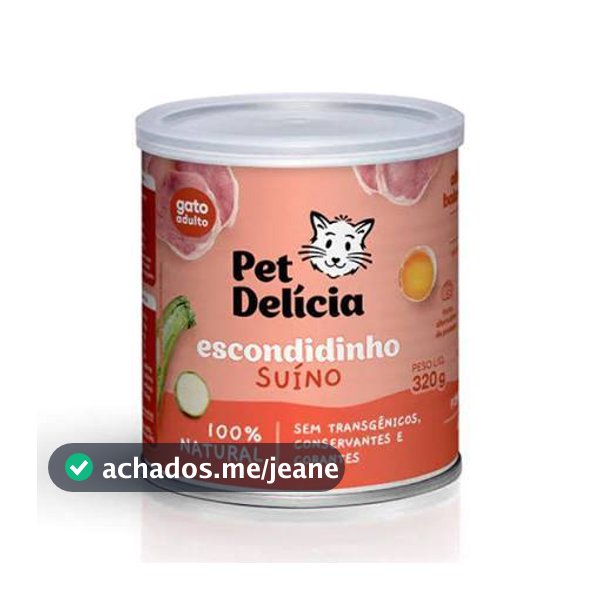 ALIMENTO NATURAL ESCONDIDINHO SUINO PET DELICIA PARA GATOS - 320G