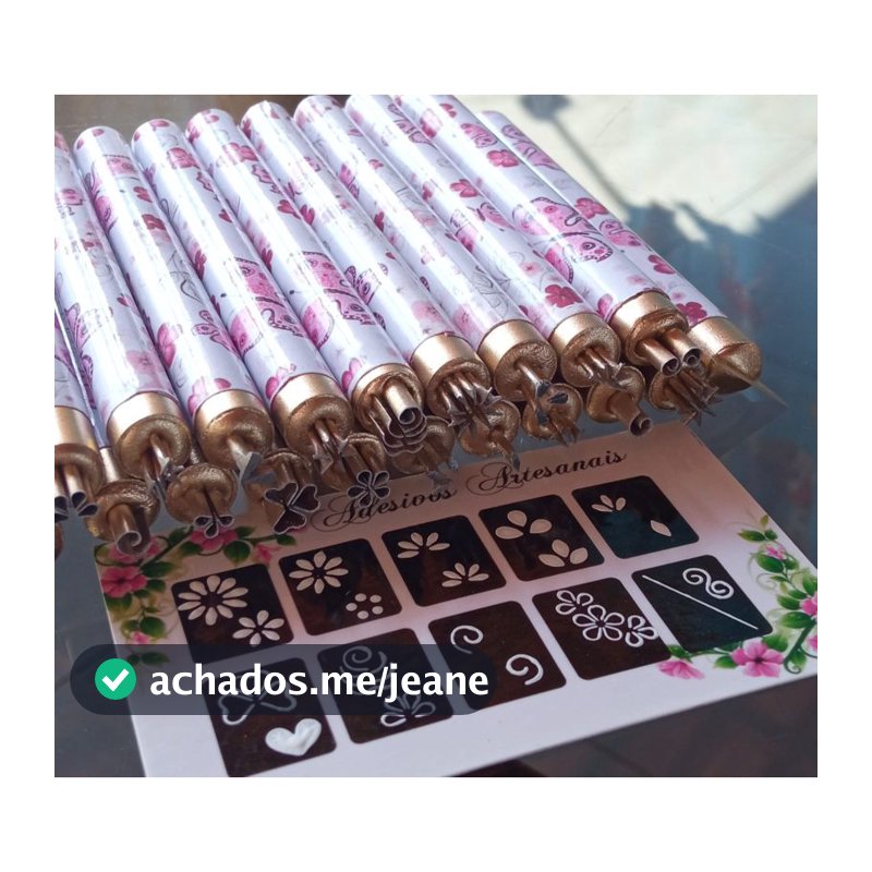KIT 20 CARIMBOS ARTESANAIS, PARA ADESIVOS E PELICULAS DE UNHAS