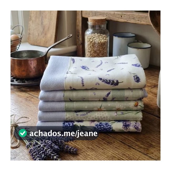 Kit 5 Panos de Prato Coleção Alfazema Minimalista Premium