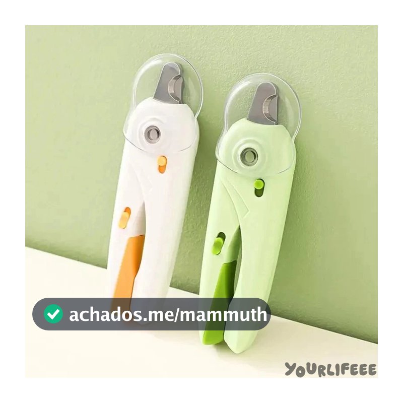 Cortador de Unhas Pet | Alicate + Lixa + Led + Tesoura | Para Cães e Gatos