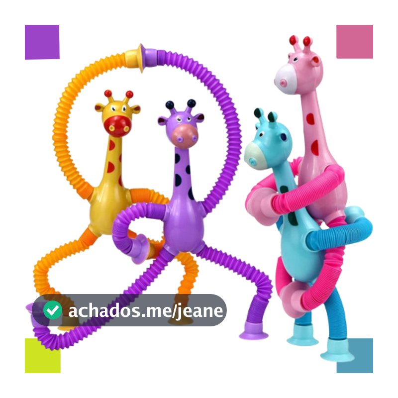 Girafas Estica e Gruda Melman  Pop it Tubo Tiktok Com Luz Brinquedo Para Crianças