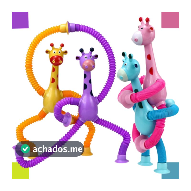 Girafas Estica e Gruda Melman  Pop it Tubo Tiktok Com Luz Brinquedo Para Crianças