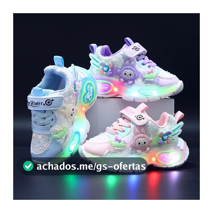 2026 Novo Estilo tênis infantis meninas estudantes casuais sapatos de placa alta sapatos de bebê LED sapatos