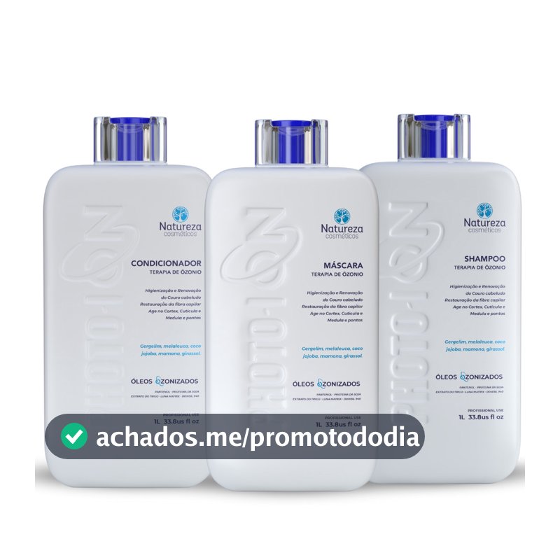 KIT TERAPIA DE O-ZÔNIO 1L (SHAMPOO+CONDICIONADOR+MÁSCARA) - NATUREZA COSMÉTICOS