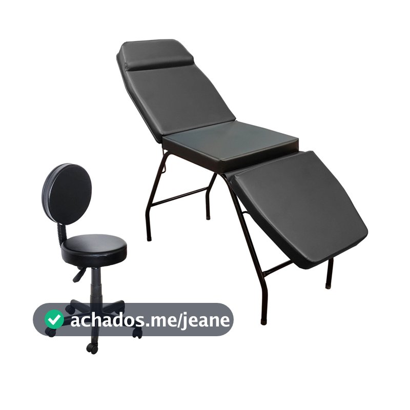Kit Estética Maca 3 Posições com Mocho Fit Tatuagem Massagem Manicure Pedicure - Original For-ty