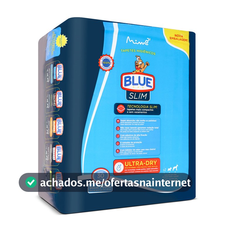 Tapete Higiênico Blue Slim Premium 90x60 cm 30 Unidades