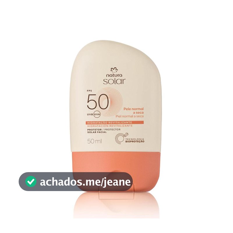 Protetor Solar Natura Facial FPS50 Pele Normal a Seca 50ML