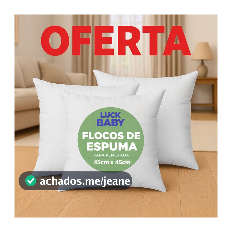 Kit com 4 Refil Enchimentos para Almofadas 45x45cm Flcos de Espuma