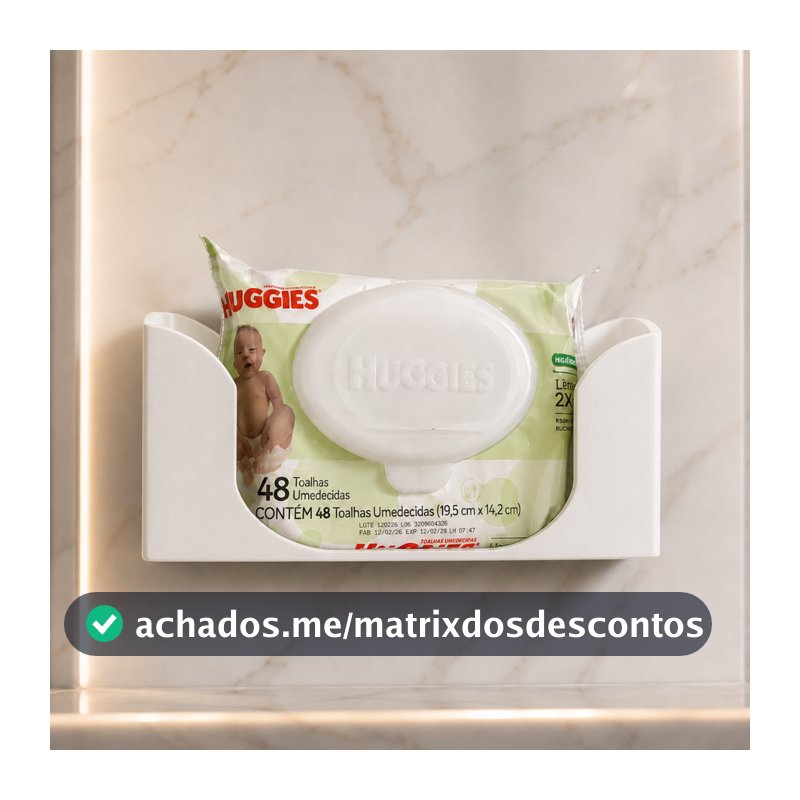 Suporte para Lenço Umedecido de Parede Organizador 48 e 96 Folhas Lavabo Trocador de Bebê Clínica Design Minimalista